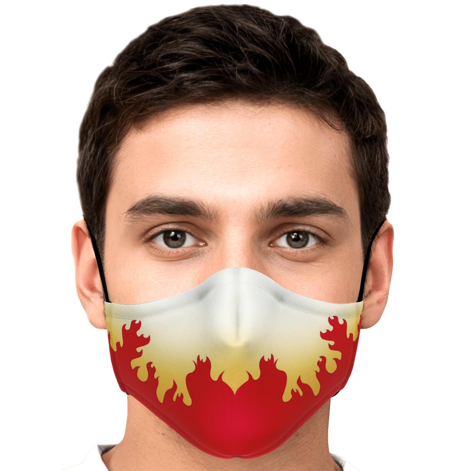 Kimetsu No Yaiba Face Mask Kyojuro Pattern Premium Carbon Filter Face